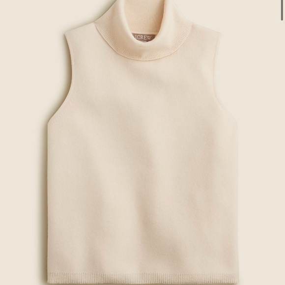 J. Crew Women's Cashmere Mock Neck Sweater Shell Size L - Picture 1 of 7